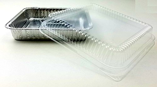 Handi-Foil-Square-Disposable-Aluminum-Foil-Cake-Pan-wClear-Dome-Lid-REF-308-WDL-Pack-of-100-Sets