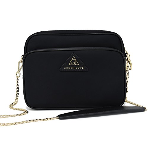 Arden Cove Full Anti-Theft Waterproof Cross-Body Bag with Slash-resistant Chain Strap w/Classic Hardware