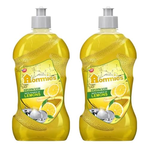Image of Hommies Lemon Fragrance 1 Litre Dishwash Liquid Gel Refill Pack | Leaves No Residue | Grease Cleaner For Utensils - Liquid Kitchen Soap - 500 Ml x Pack of 2