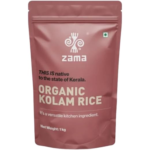 Zama Organics Kolam Rice 1kg Naturally Aged Aromatic Rice Ev