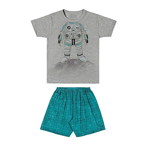 Pijama Infantil Menino Astronauta Brilha no Escuro Elian Cinza-8