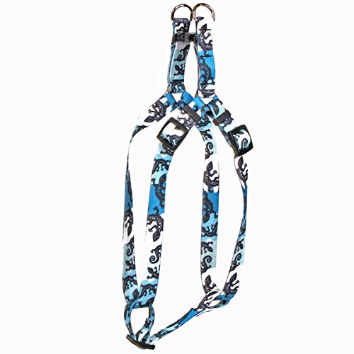 Image of Yellow Dog Design Geckos Teal Step-In Dog Harness 3 /4 inch Wide And Fits Chest Circumference Of 9 To 15 inch, Small