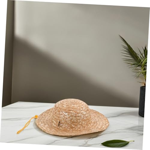 2pcs Blank Summer Sun Hat DIY Decorative Wide Brim Beach Cap for Boys and Lightweight Cowboy Hat for Outdoor Activities and Birthday Party Crafts Khaki3