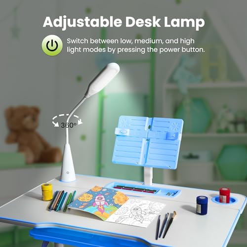 Gorilla-Gadgets-Kids-Table-and-Chair-Set-Height-Adjustable-Childrens-Study-Desk-for-Baby-Bedroom-Game-Rooms-Night-Light-Included-DSK-Kids-BLU Gorilla Gadgets Kids Table and Chair Set Height Adjustable Childrens Study Desk for Baby Bedroom Game Rooms Night Light Included DSK Kids BLU