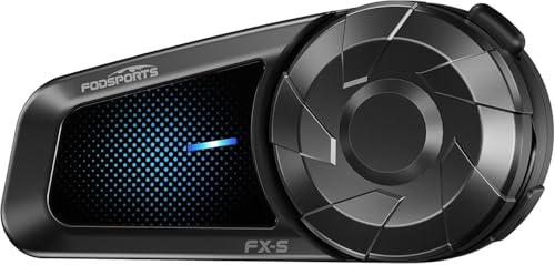 Fodsports FX-S Interfono Moto Coppia, Auricolare Casco Bluetooth 5.4 per 2 Piloti, Sistema di Comunicazione 1000m, Tripla Riduzione Rumore, Stereo HiFi, Vivavoce Musica e Chiamate, Impermeabile IP67
