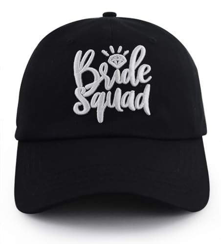 Kpainath Bride Squad Hat, Team Bride Accessories, Bachelorette Party Favors, Funny 3D Embroidery Cotton Baseball Cap, Bridesmaid Gifts for Wedding Day, Destination Wedding, Honeymoon
