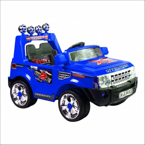 Image of Toyzone Thor Motocross Electric Car - Blue | Rechargeable Car 12 V | Powered by 12 ah Battery | Music Player with Bluetoooth & USB | 6 Month Warranty on Battery | Make in India | for Kids 2+ Years