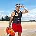 huraty Unisex Swim Vest, Adjustable Swimming Jacket, Outdoor Water Sports Impact Vest for Adults, Red, M
