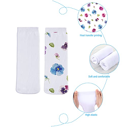 10 Pairs Blank White Sublimation Socks Printable Athletic Crew Sock3