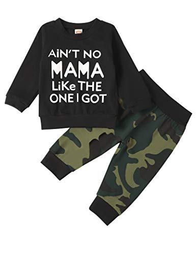 TUEMOS Toddler Baby Boy Clothes Funny Letter Long Sleeve Hoodie Sweatsuit Top and Pants 2Pcs Winter Outfits Set, Green-t, 3-4T