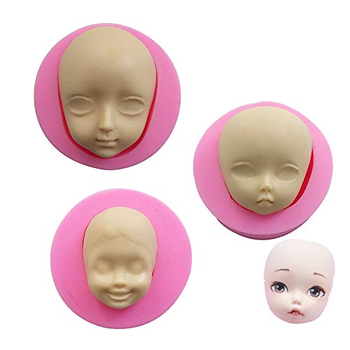 Efivs Arts Silicone Baby Face Mold Fondant BJD SD Doll Mold Candy Making