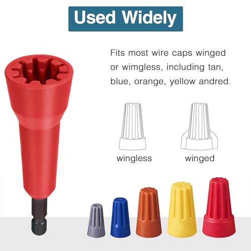 Image of Wire Nut Twister,Wire Twisting Tool,Wire Nut Twiter for Drill,Spin Twist Wire Connector Socket,Wire Connector Driver with 1 /4 inch Chuck,Wire Stripping and Twisting Tool(Wire Nut Twister Red)