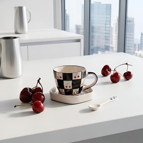 Image of Ceramic Coffee Cup with Saucer Set of 1, 250ML Microwave and Dishwasher Safe Large Tea Cups | Large Cup for Coffee | Ideal Use for Every Occasion, Gifting