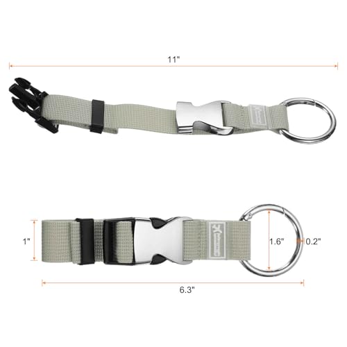 Image of HARFINGTON Luggage Straps Jacket Clips Strap Nylon Adjustable Suitcase Belt Baggage Backpack Connector Travel Accessories with Metal Buckle for Extra Bags Travel Attachment, Gray