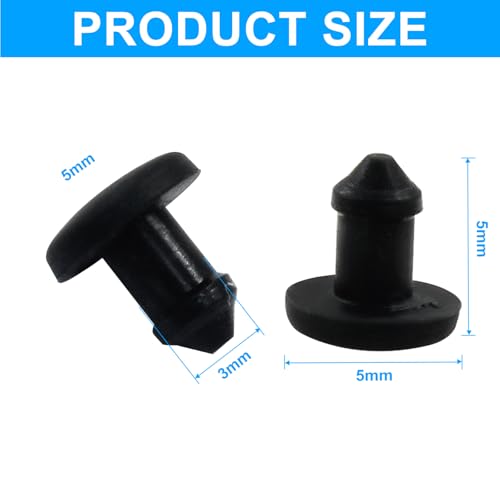 Image of 30 Pcs 2.5 mm Silicone Plugs Waterproof Stoppers, Black Round Rubber Plugs for Round Holes