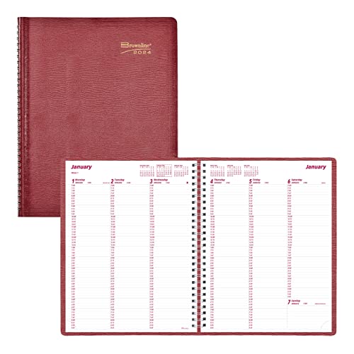 Brownline 2024 Essential Weekly Planner, Appointment Book, 12 Months, January to December, Twin-Wire Binding, 11" x 8.5", Red (CB950.RED-24) by Brownline - Image 4