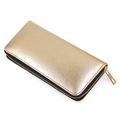 Premium Vegan Saffiano Leather Continental Zip Around Wallet2