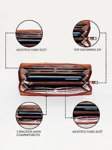 Lavie Women's Mono Wallet | Ladies Stylish Purse Bag | Credit Card, Money Holder | Zip Around Wallet | Gift for Women