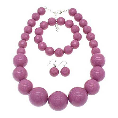 Chunky Pearl Choker Necklace, Large Pearl Statement Necklace, Trending Choker Pearl Wedding Jewelry for Brides, Boho Pearl Jewelry Set (5Layers Pearl White)