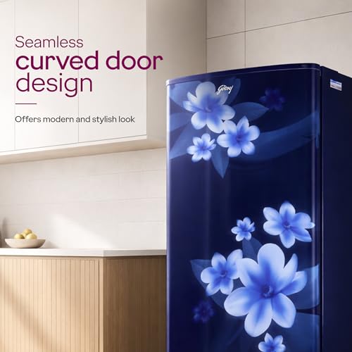 Image of Godrej 180L 1Star 5 Years Comprehensive Warranty | | Advanced Capillary Technology| Jumbo Vegetable Tray| 2.25L Bottle Space Single Door Refrigerator (RD EDGE 205AN WRF PP BL, Pep Blue)