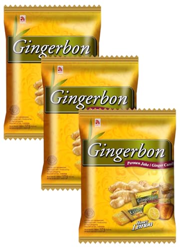 GINGERBON Bonbons Gingembre Miel Citron 0.12 kg 1 Unité (Lot de 3)