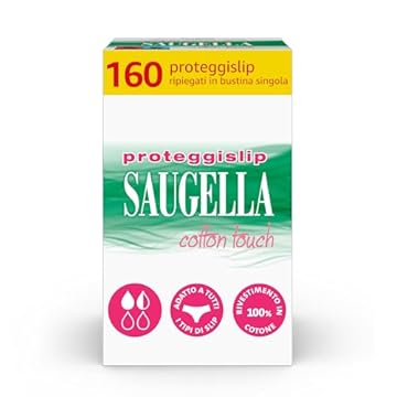 Saugella Assorbenti Cotton Touch Salvaslip, 160 Proteggislip, Sottili, Azione Antibatterica, Antiodore e Lenitiva