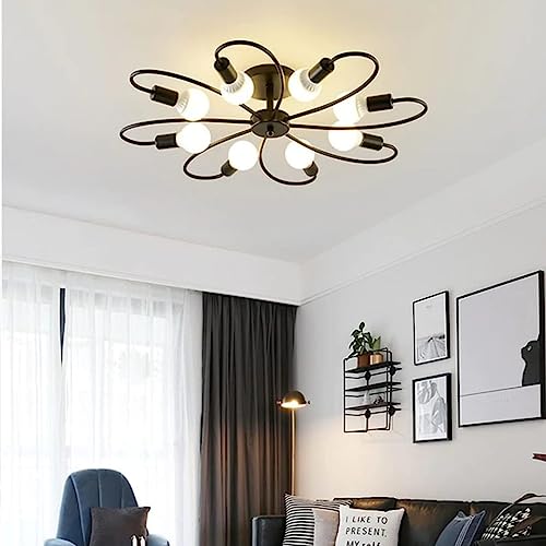 Image of Avior Low Height Ceiling Lamp, Chandelier for Living Room, Restaurant Lamps and Hotels (Black.)
