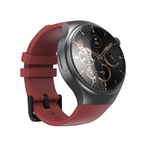 Zephyrion 4G LTE Smartwatch con GPS Diverso Modos Deporte 1,43' AMOLED Pantalla, 2GB RAM+16GB ROM, Control de Salud, Seguimiento Deportivo, Esfera Redonda, WiFi SIM App Store (Rojo)