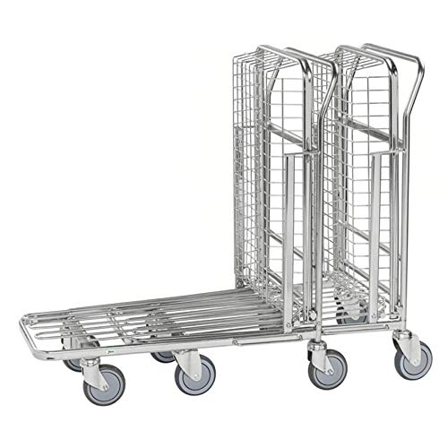 Einkaufswagen mit Gitterkorb, stapelbar, 870 x 530 x 1.010 mm, Traglast 300 kg - verzinkt