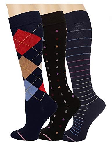 Ladies 3 Pair Pack Compression Socks (Assorted II)