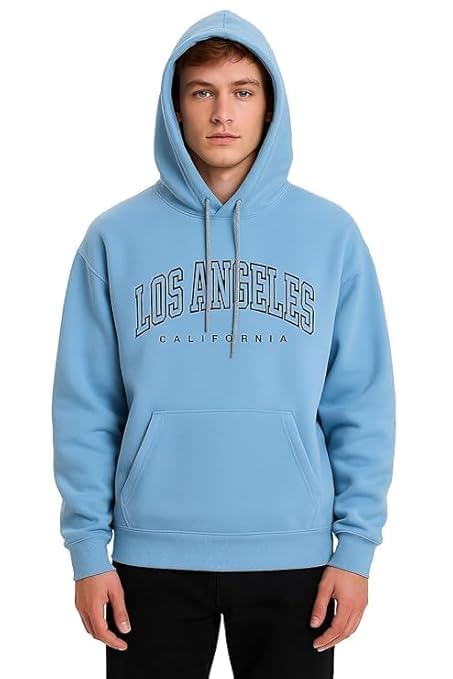 Image of SHAIRA FASHION Los Angeles Printed Hoodies /Sweatshirt Polycotton for Running, Gym Warm Travel Hoodies for Men