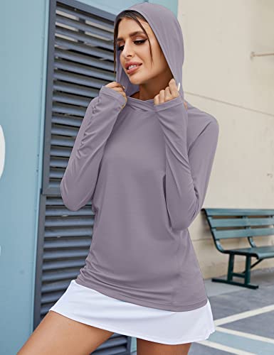 LUYAA Women's UPF 50+ Sun Protection Hoodie Breathable Stretch Hiking Shirts Long Sleeve for Running Outdoor Workout3
