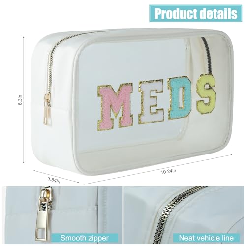 Medicine Bag Organizer & Travel Toiletry Bag for Women, clear makeup bag, Meds Patch & PVC, Meds Travel Bag - Ideal for Sunscreen, Pill Bags, Travel Medicine3