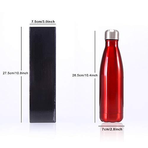 Frasco em forma de cola, Andoer Garrafa de água isolada a vácuo de aço inoxidável 500ml Garrafa em f