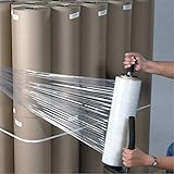 Aviditi 12' x 1500' Cast Hand Stretch Film, Clear, 70 Gague, Clear, Stretch Wrap for Moving and Shipping, 4 Rolls