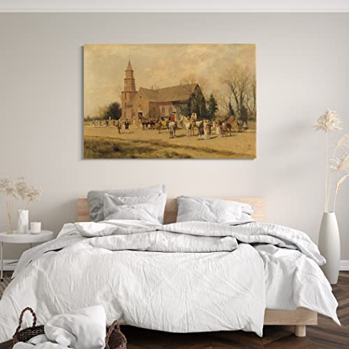 Printed Paintings Impression sur Toile (120x80cm): Alfred Wordsworth Thompson - Old Bruton Church – vue 6