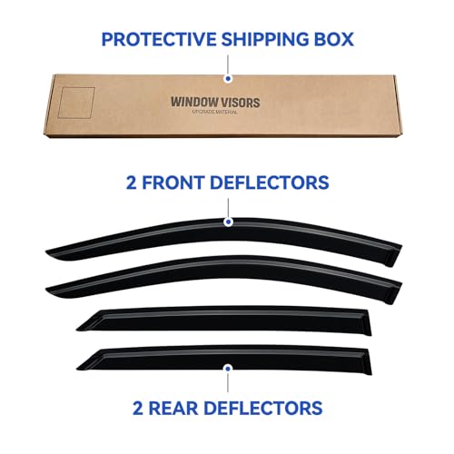 Image of Window Visors Rain Guards for 2021 2022 2023 Buick Envision, Out-Channel Window Vent Wind Deflectors Visors Shades for 21 22 23 Buick Envision