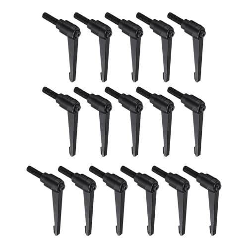 Image of uxcell 16pcs Lever Adjustable Handles M10 x 30mm Metric Male Thread, Level Clamping Handle Hand Stud Knobs Rotating Screw Handles Bolts with Locking Lever, Black