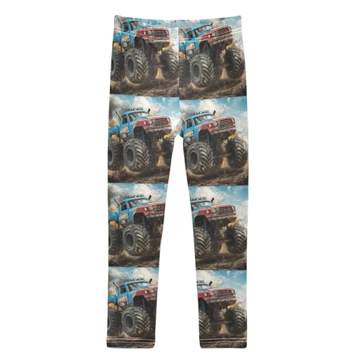 Monster Trucks Vintage Cars Girls Leggings Kids Yoga Pants Dance Active Tights 4T