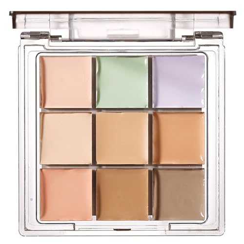 WishesMar Paleta de Corrector Maquillaje 9 Colores Camuflaje Concealer Crema Adecuado para Uso Profesional y Diario #A