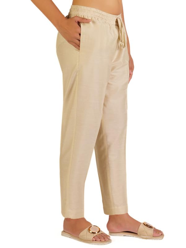 Image of Trouser Pants for Women,Stylish Trousers for Woman for Kurti Relaxed & Regular Straight fit Palazzo,Ethnic Bottom Formal Pants for Women Office wear Casual & Daily Use