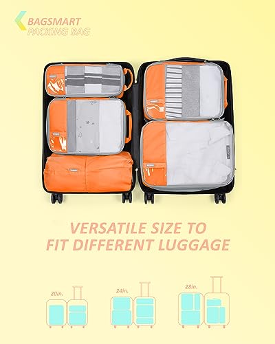 Image of BAGSMART Compression Packing Cubes for Travel, Lightweight Vacation Essentials, Suitcase Organizer Bags, Durable Luggage Organizer, 6 /4 /2 Set Options