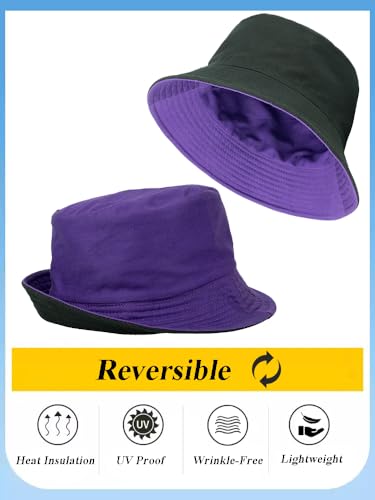 Image of Gelante Reversible Bucket Hat for Men and Women - Cotton, Outdoor Sun Protection Bucket Hats.