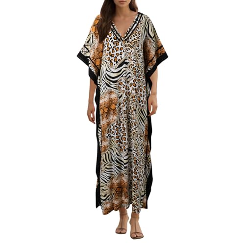 Robe pull col en V imprimée idéale pour vos journées à la plage et soirées d'été