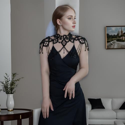 Handcmade Imitation Pearls Shoulder Chain Elegant Body Accessory Jewelry for Women Lady Girls Wearable Body Chain4