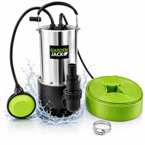 Image of Gardenjack Submersible Water Pump 1100W, Dirty Water Pump, 10m Garden Hose