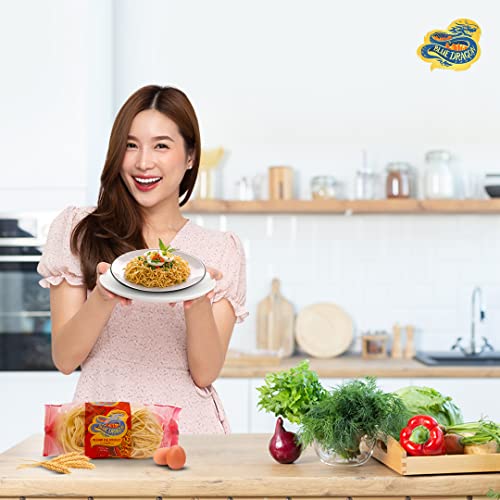 Image of Blue Dragon Egg Noodle Medium | No Preservative & Artificial Color | Eggs, Wheat, SOYA, Peanuts and Nuts | Egg Noodle Packet - 300gm(Pack of 2)