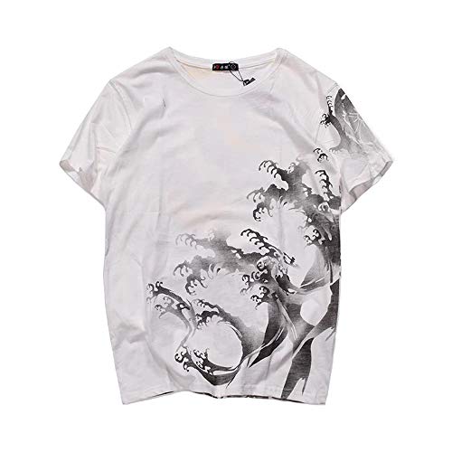 T-Shirt Broderie Col Ras du Cou BaronHong Dragon Tiggo pour Homme Urbain