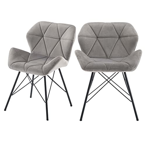 Duhome Esszimmerstuhl 2er Set, Flanell Kissen Rückenlehne Stuhl mit...