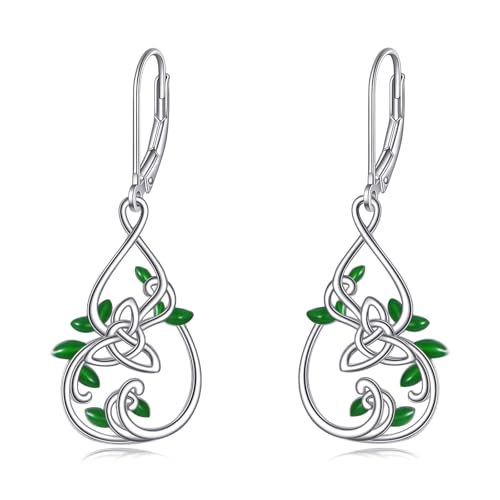 Sterling Silver Dangle Earrings for Women Celtic Knot Tree of Life/Coffee Book/Orchid Flower/Duck Jewelry Gifts for Women